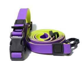 Honeycomb Embossed Dual-Color Pet Leash Set Is Stylish And Fashionable. The Embossed Surface Enhances The Leash's Grip, Preventing Slippage When (Option: Purpleryellow-20mm)